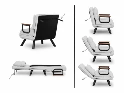 Menzzo Sillón-cama de 1 plaza – oscuro – metalizado Gris