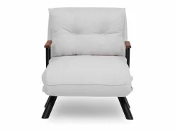 Sale Sillón-cama de 1 plaza – 175x60 cm – Blanco – Metal y tela afelpada Sillón Escandinavo