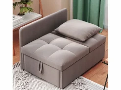 Sillón/sofá cama convertible - Respaldo regulable - Tejido de lino Sillón Cama
