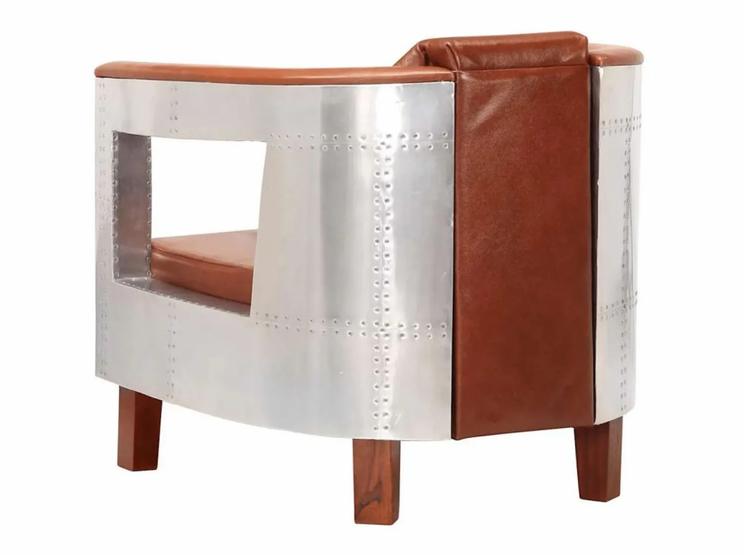 Online vidaxl Sillon de aviador de cuero auténtico marrón Marru00f3n