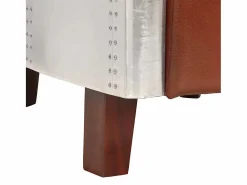 Online vidaxl Sillon de aviador de cuero auténtico marrón Marru00f3n