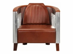 Discount Clicnbuy Sillon de aviador de cuero auténtico marrón Marru00f3n