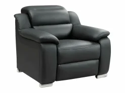 Vente-unique Sillon relax eléctrico de piel en color ARENA