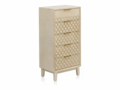 Clearance Sinfonier chapado en madera de roble con 5 cajones y color Cómoda