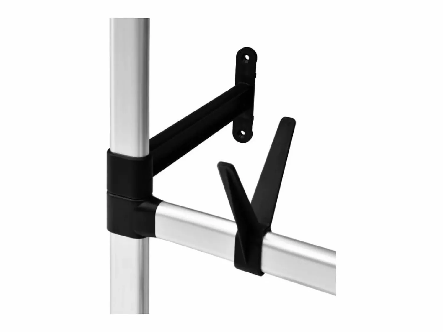 Online vidaxl Sistema de armario telescópico con barras y estante aluminio Plateado