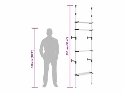 vidaxl Sistema de armario telescópico con estantes aluminio