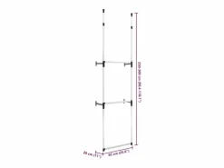 vidaxl Sistema de armario telescópico con barras de aluminio