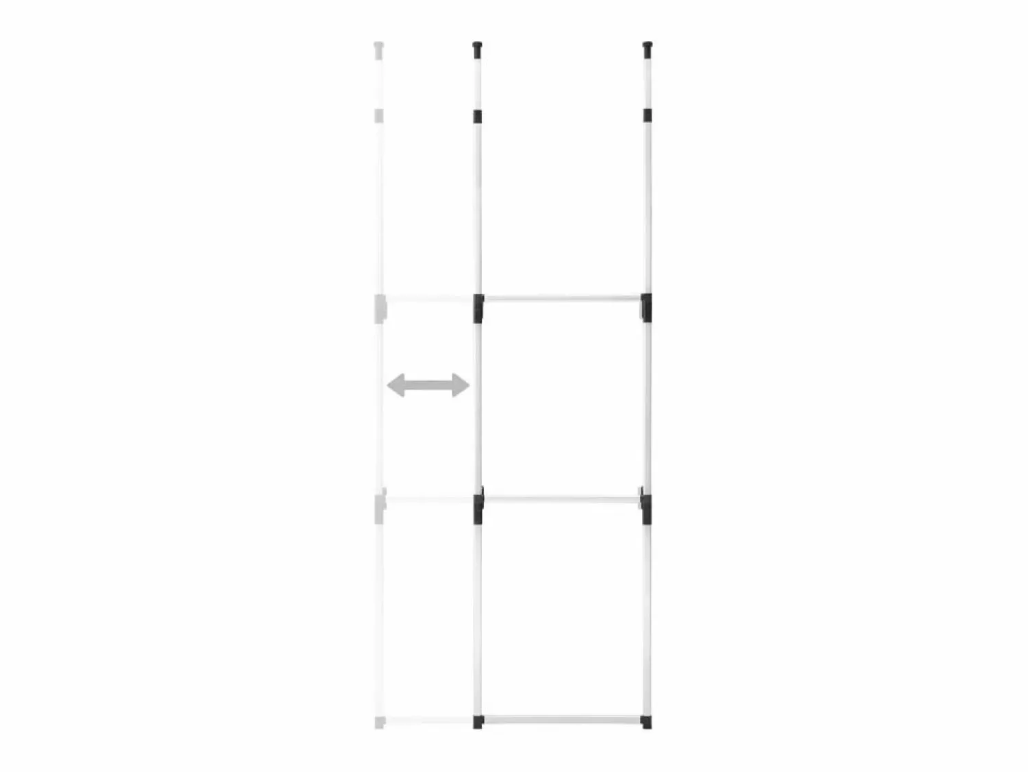 vidaxl Sistema de armario telescópico con barras de aluminio