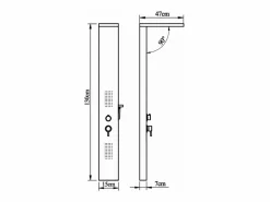 Discount Helloshop26 Sistema de panel de ducha de aluminio mate para baño hogar 02_0003119 Negro