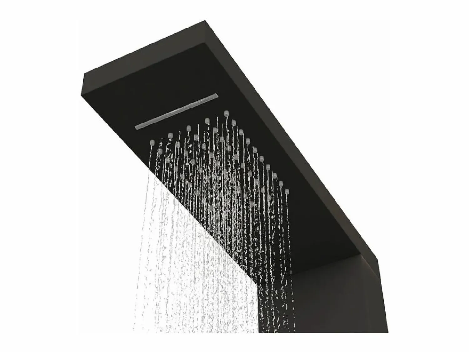 Best Helloshop26 Sistema de panel de ducha sistema de panel de baño mezclador de ducha ducha de lluvia chorro de baño hogar interior aluminio 02_0003120 Negro
