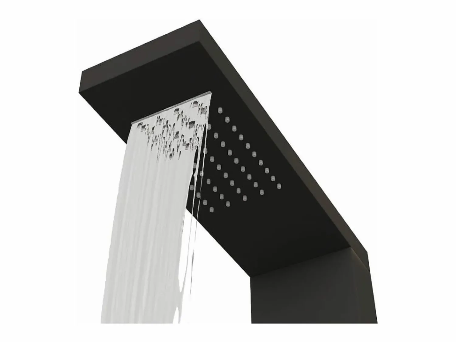 Best Helloshop26 Sistema de panel de ducha sistema de panel de baño mezclador de ducha ducha de lluvia chorro de baño hogar interior aluminio 02_0003120 Negro