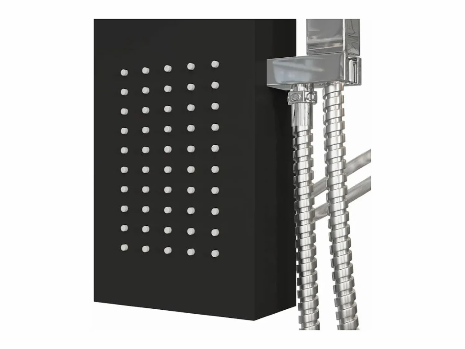Best Helloshop26 Sistema de panel de ducha sistema de panel de baño mezclador de ducha ducha de lluvia chorro de baño hogar interior aluminio 02_0003120 Negro