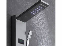 Outlet Sistema de Torre de Panel de Ducha SucceBuy, Conjunto de Ducha Acero Inoxidable, con 6 Modos, Pantalla LED Columna De Ducha
