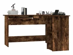 Garden Furniture Skive Escritorio esquina madera contrachapada roble humo 120x140x75cm