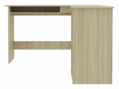 Discount Garden Furniture Skive Escritorio forma de L madera contrachapada roble 120x140x75 cm Marru00f3n