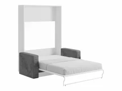 New Soñadora cama abatible con sofá 140 x 200 cm blanco y gris - VACIALA II Cama Abatible