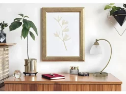 Outlet AKUNADECOR Sobremesa Jaipur Cuero Satinado Con Tulipa De Cristal Dorado