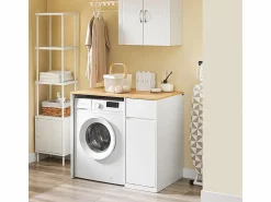 Sale Sobuy Armario para Lavadora y Secadora con Cesta, , 100x60x90 cm Blanco