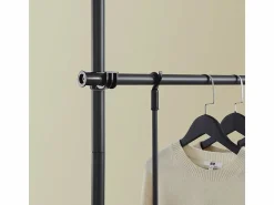 Online Sobuy Armario Ropero Metálico con Estantes Gris Negro