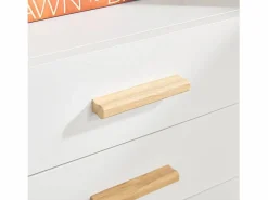 Sobuy ASK07-WN Aparador de Oficaina Soporte para Impresora con 1 Puerta y 3 cajones