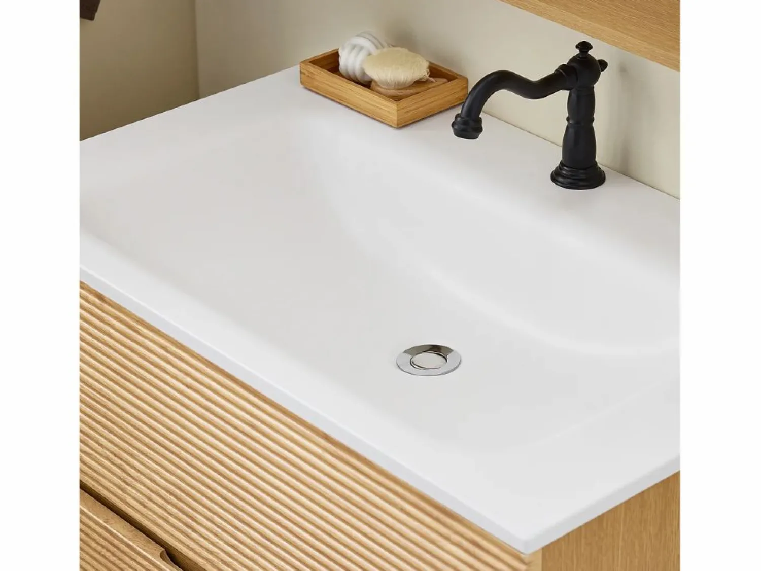 Sobuy BZR198-N Conjunto de Muebles de baño 2 piezas Armario Colgante + Espejo