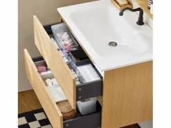 Sobuy BZR198-N Conjunto de Muebles de baño 2 piezas Armario Colgante + Espejo