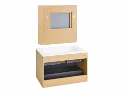 Sobuy BZR198-N Conjunto de Muebles de baño 2 piezas Armario Colgante + Espejo