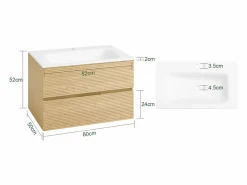 Sobuy BZR198-N Conjunto de Muebles de baño 2 piezas Armario Colgante + Espejo