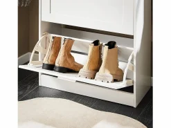 Outlet Sobuy FSR137-W Zapatero estrecho con 2 Solapas 60 x 25 x 80 cm Blanco