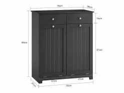 Sobuy Mueble de Baño con 2 Cajones y 2 Bolsas Extraíbles,