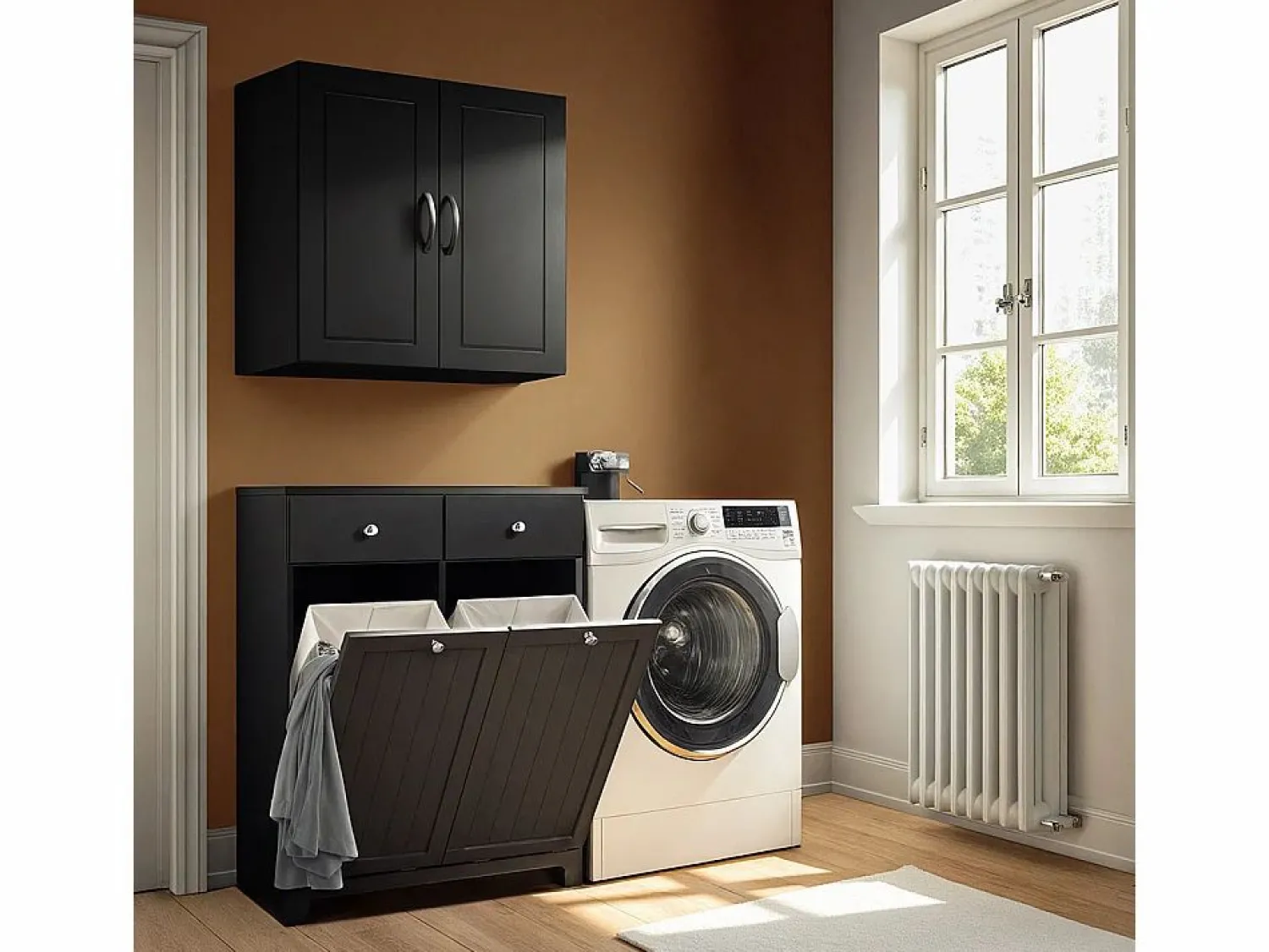 Sobuy Mueble de Baño con 2 Cajones y 2 Bolsas Extraíbles,