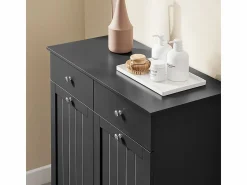 Sobuy Mueble de Baño con 2 Cajones y 2 Bolsas Extraíbles,