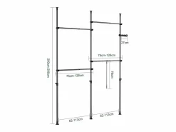 Sobuy Perchero de Pie Telescópico, Soporte para Ropa Ajustable en