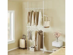 Outlet Sobuy Perchero Telescópico de Pie 27x76.99x103cm Funcional FRG109-II-W Blanco