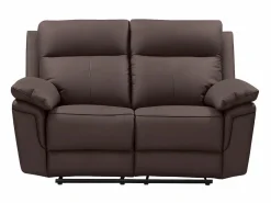 Vente-unique Sofá 2 pl relax: manual de piel de búfalo marrón PAKITA