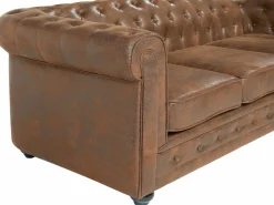 Best Sofá 3 plazas + 2 sillones CHESTERFIELD Microfibra Conjunto Sofá Y Sillón