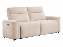 Vente-unique Sofá 3 plazas, 2 plazas y sillón relax eléctrico en chenilla SCAMOCO