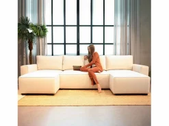 Hot Sofá 5 Plazas - Chaise Longue con Cama Panorámica (317 x 157 x 91 cm) - JORDAN Sofá Xxl