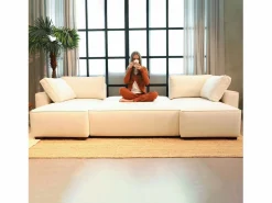 Hot Sofá 5 Plazas - Chaise Longue con Cama Panorámica (317 x 157 x 91 cm) - JORDAN Sofá Xxl