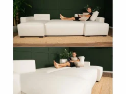 Hot Sofá 5 Plazas - Chaise Longue con Cama Panorámica (317 x 157 x 91 cm) - JORDAN Sofá Xxl