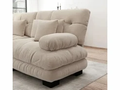 Sofá 2 plazas - con 4 cojines - estructura madera maciza + tejido felpa - 220x77x81cm Todos Los Sofás|Sofá De Terciopelo