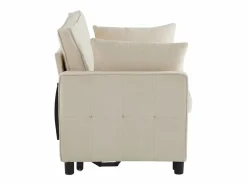 Online Sofá 2 plazas - Sofá de salón con respaldo regulable y función cama nido - 2 cojines y reposabrazos - chenilla Beige