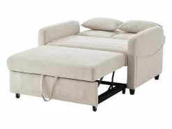 Sofá 2 plazas - Sofá lounge con función extraíble y dos cojines - respaldo regulable - tejido de algodón y lino
