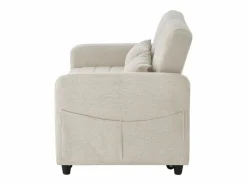 Sofá 2 plazas - Sofá lounge con función extraíble y dos cojines - respaldo regulable - tejido de algodón y lino