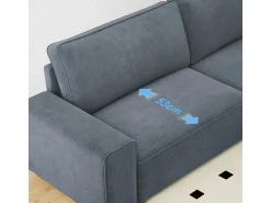 Hot Sofá 3 plazas chenilla - con reposabrazos anchos - 220 x 83 x 88 cm Sofá Escandinavo