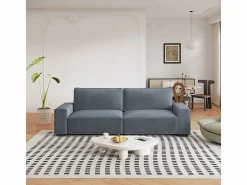 Hot Sofá 3 plazas chenilla - con reposabrazos anchos - 220 x 83 x 88 cm Sofá Escandinavo