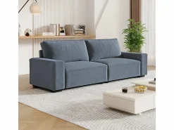 Hot Sofá 3 plazas chenilla - con reposabrazos anchos - 220 x 83 x 88 cm Sofá Escandinavo