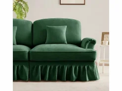 Sale Sofá 3 Plazas Chenille Mid-Century, Funda Extraíble y 3 Cojines, 272x83.5x93cm, Sofás Club