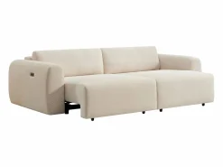 Clearance Vente-unique Sofá 4 plazas con asiento deslizante eléctrico de pana PASTARO Beige