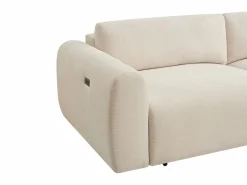 Clearance Vente-unique Sofá 4 plazas con asiento deslizante eléctrico de pana PASTARO Beige